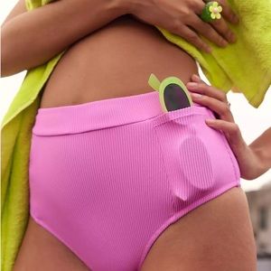 ISO Aerie Ribbed Pocket High Waisted Cheeky Bikini Bottom IN  XL